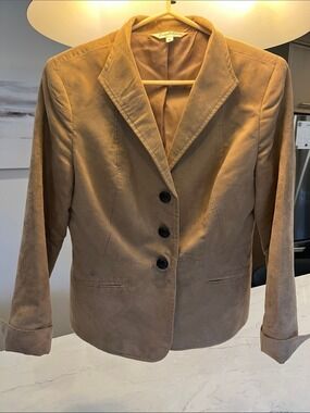 Women’s Tan Blazer - Tailored Three-Button Jacket